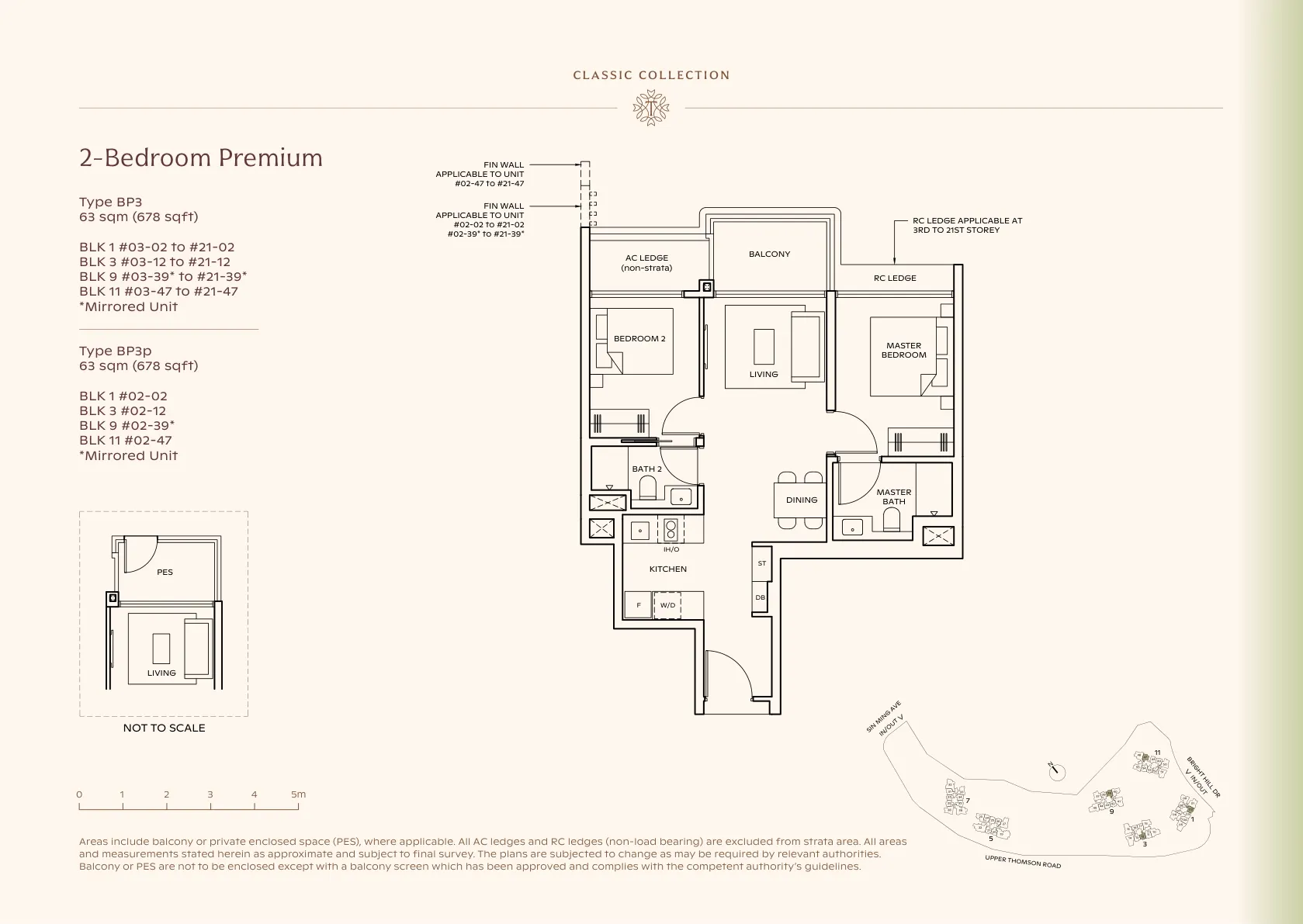 2-Bedroom Premium — Type BP3 floor plan