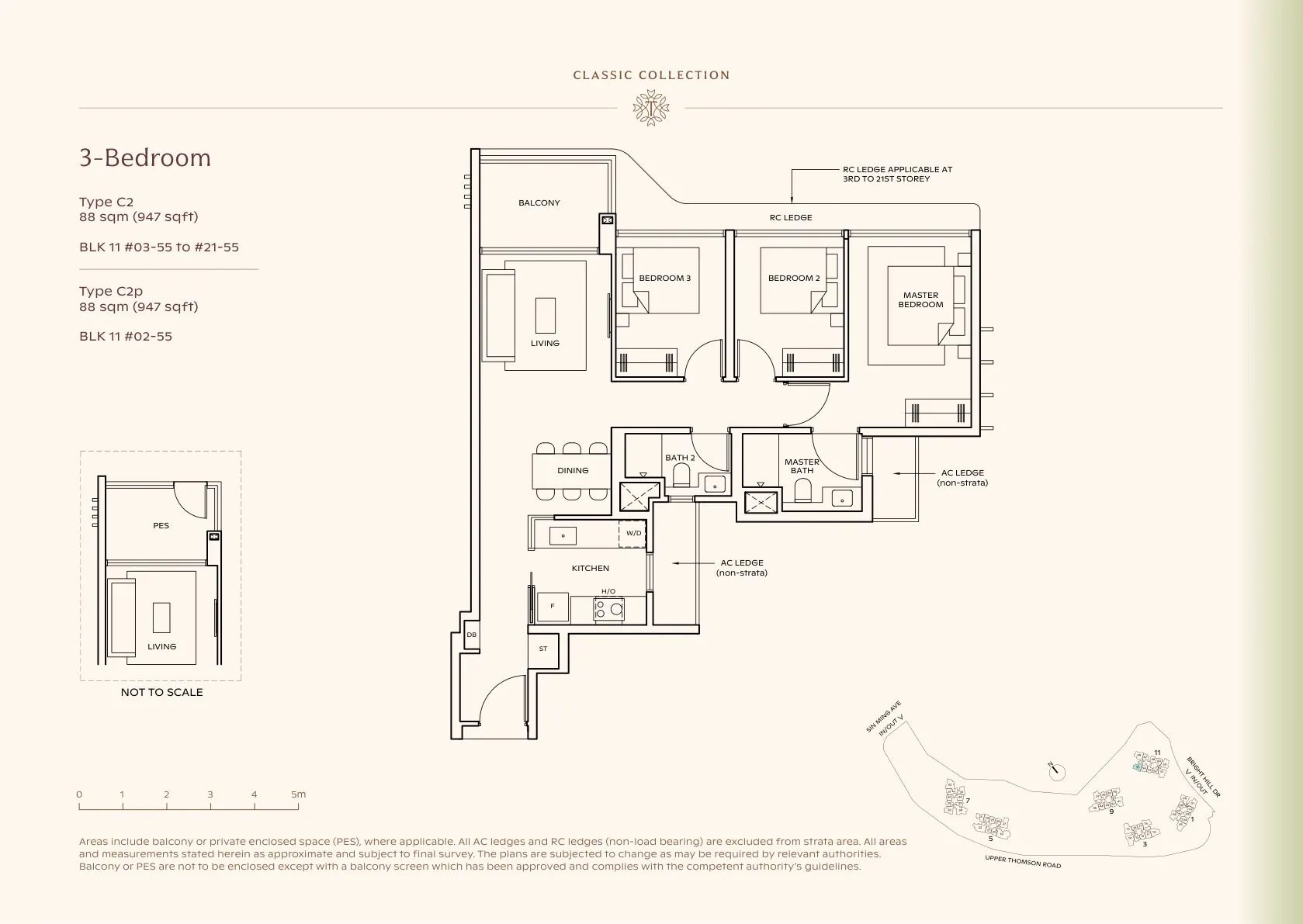 3-Bedroom — Type C2 floor plan
