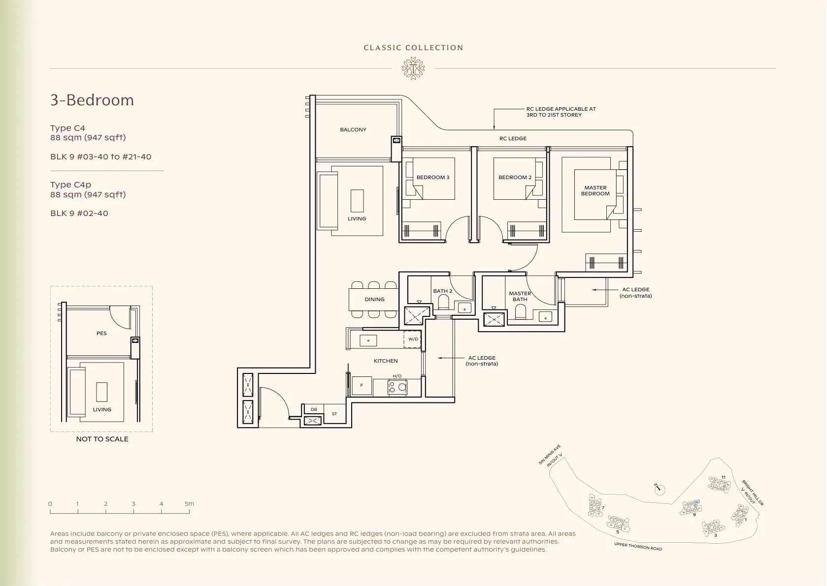 3-Bedroom — Type C4 floor plan
