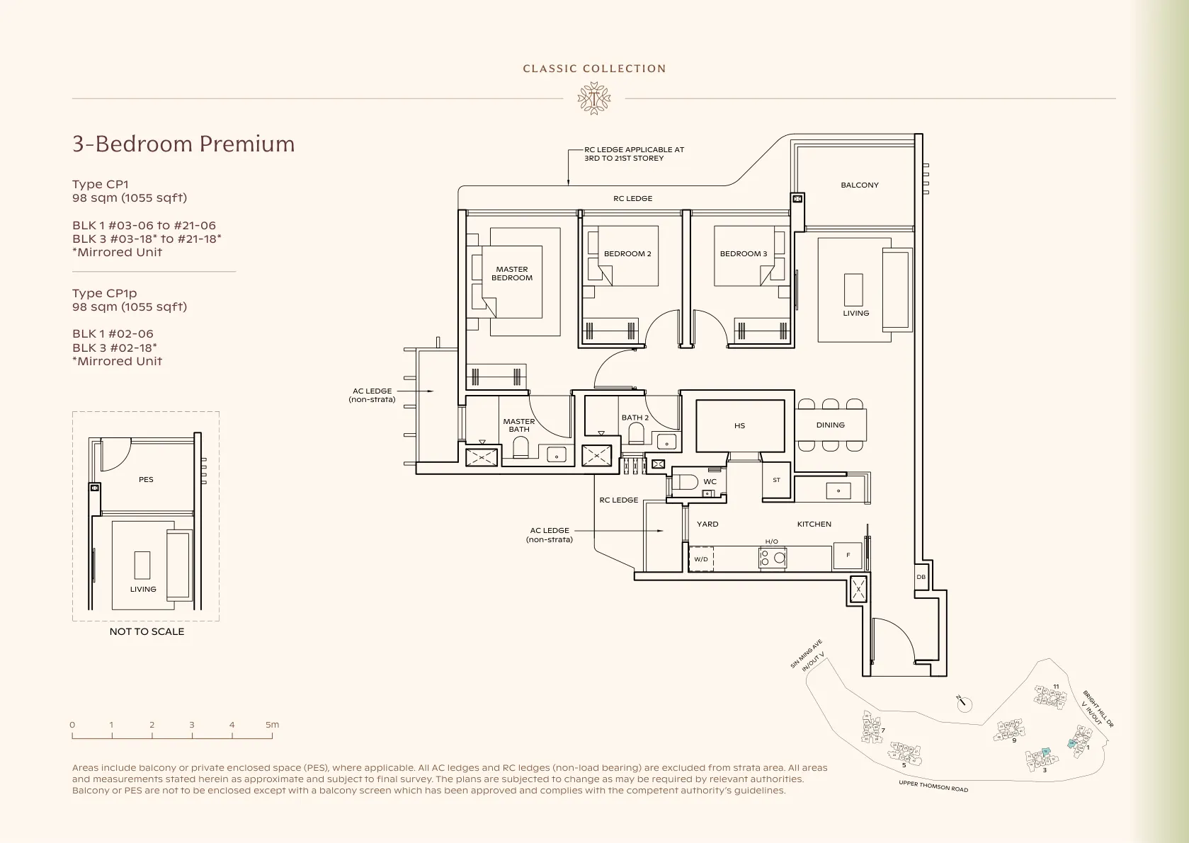 3BR Premium — Type CP1 floor plan