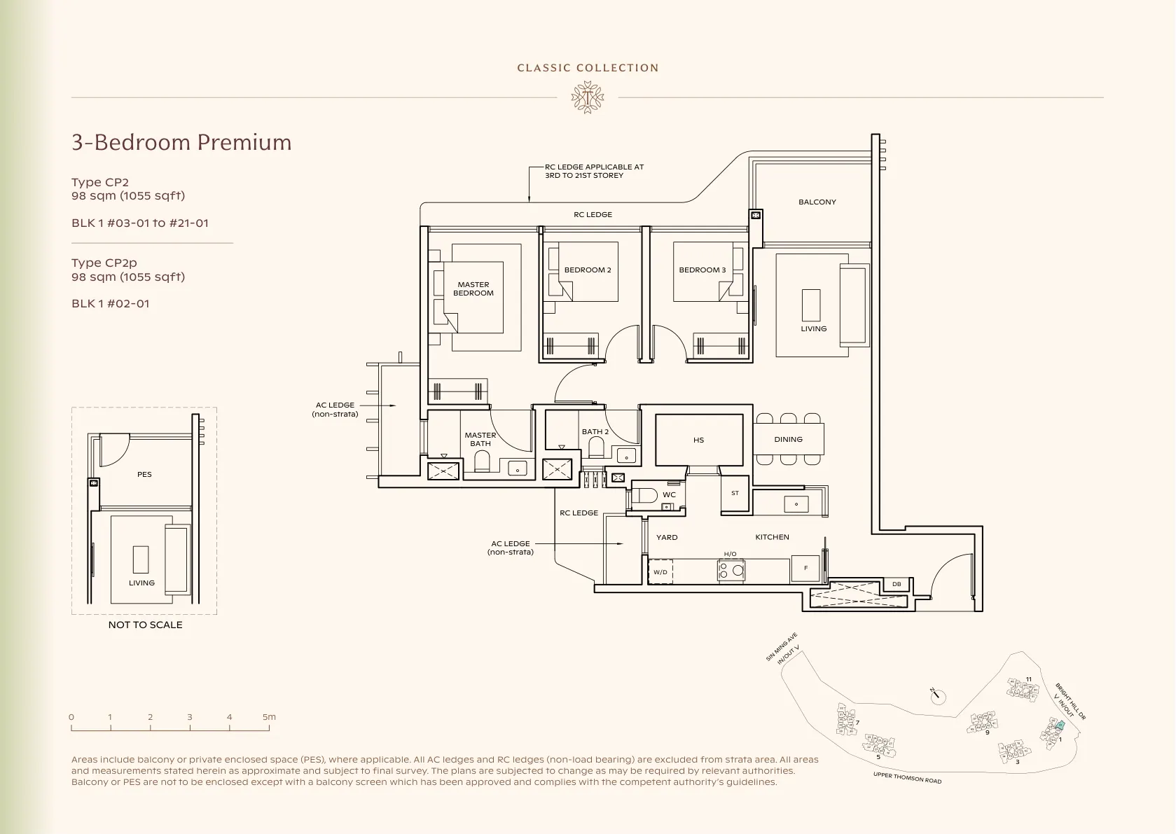 3BR Premium — Type CP2 floor plan