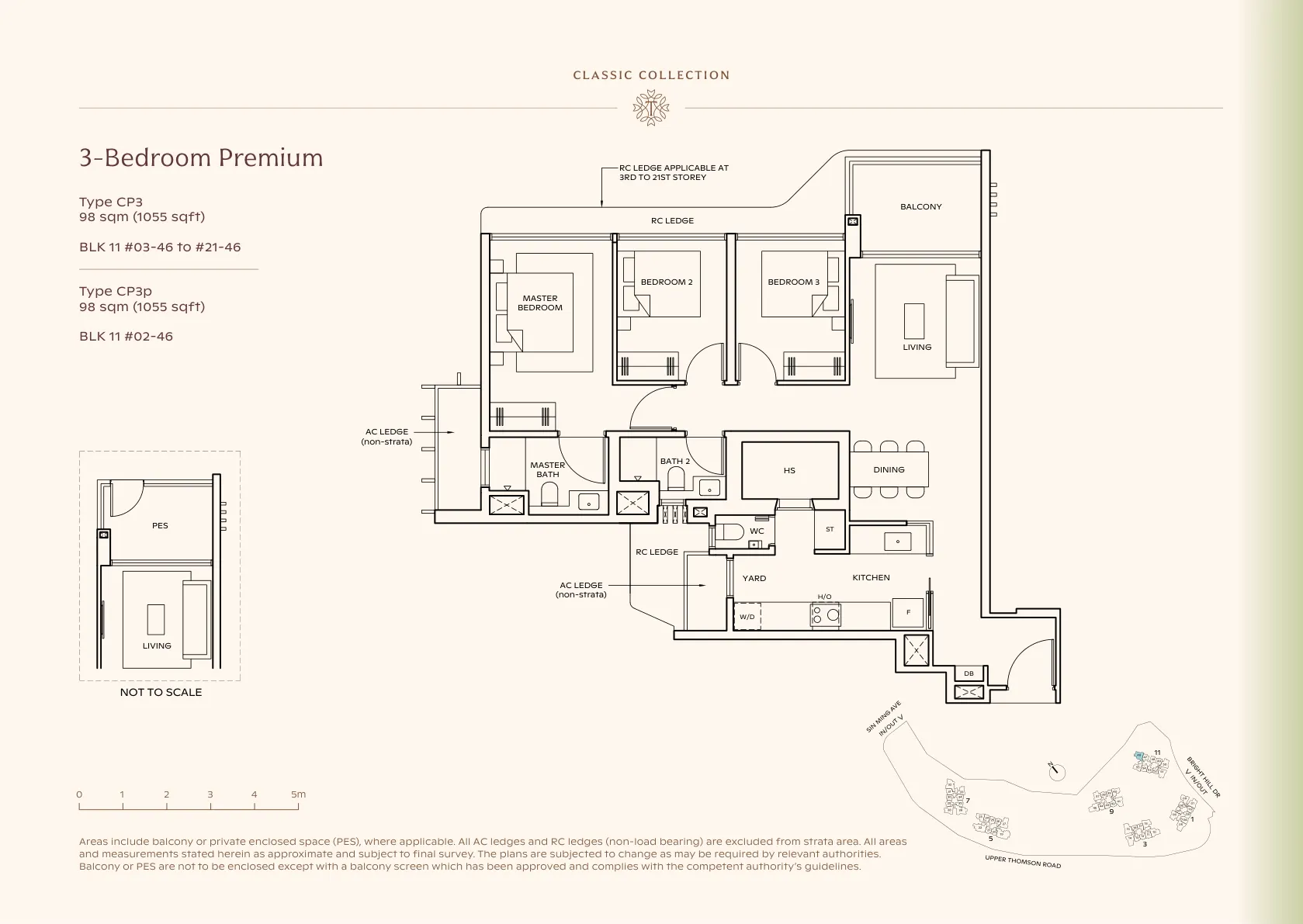 3BR Premium — Type CP3 floor plan