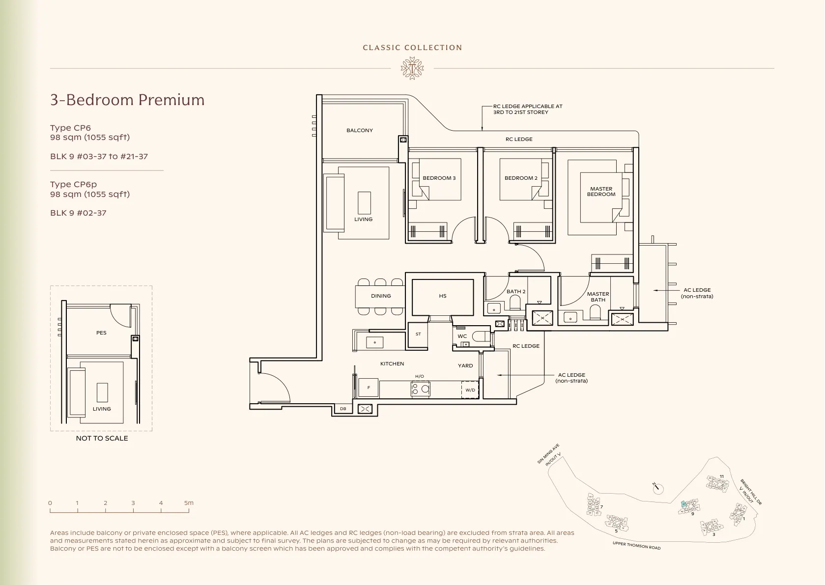 3BR Premium — Type CP6 floor plan
