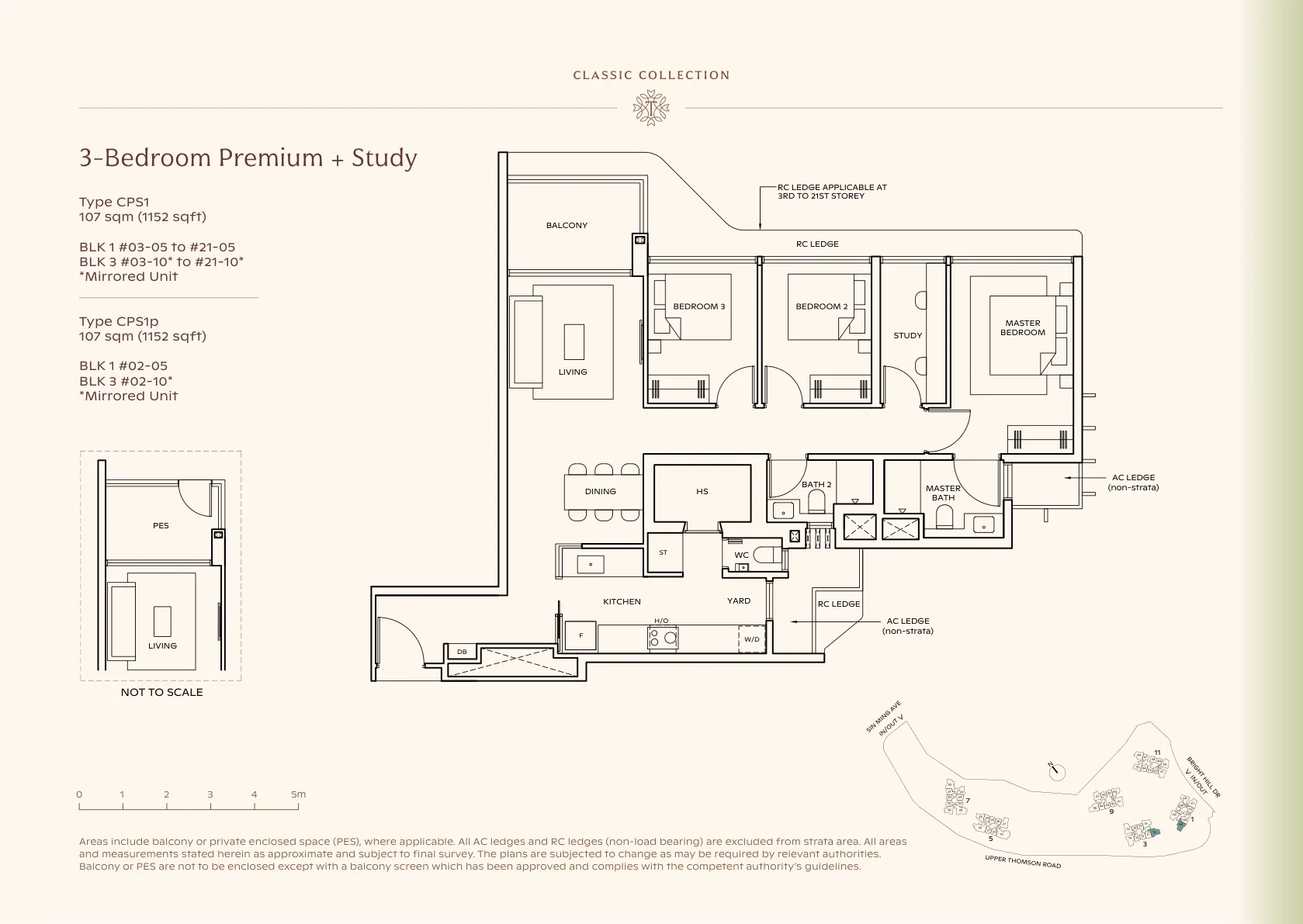 3BR Premium+Study — Type CPS1 floor plan