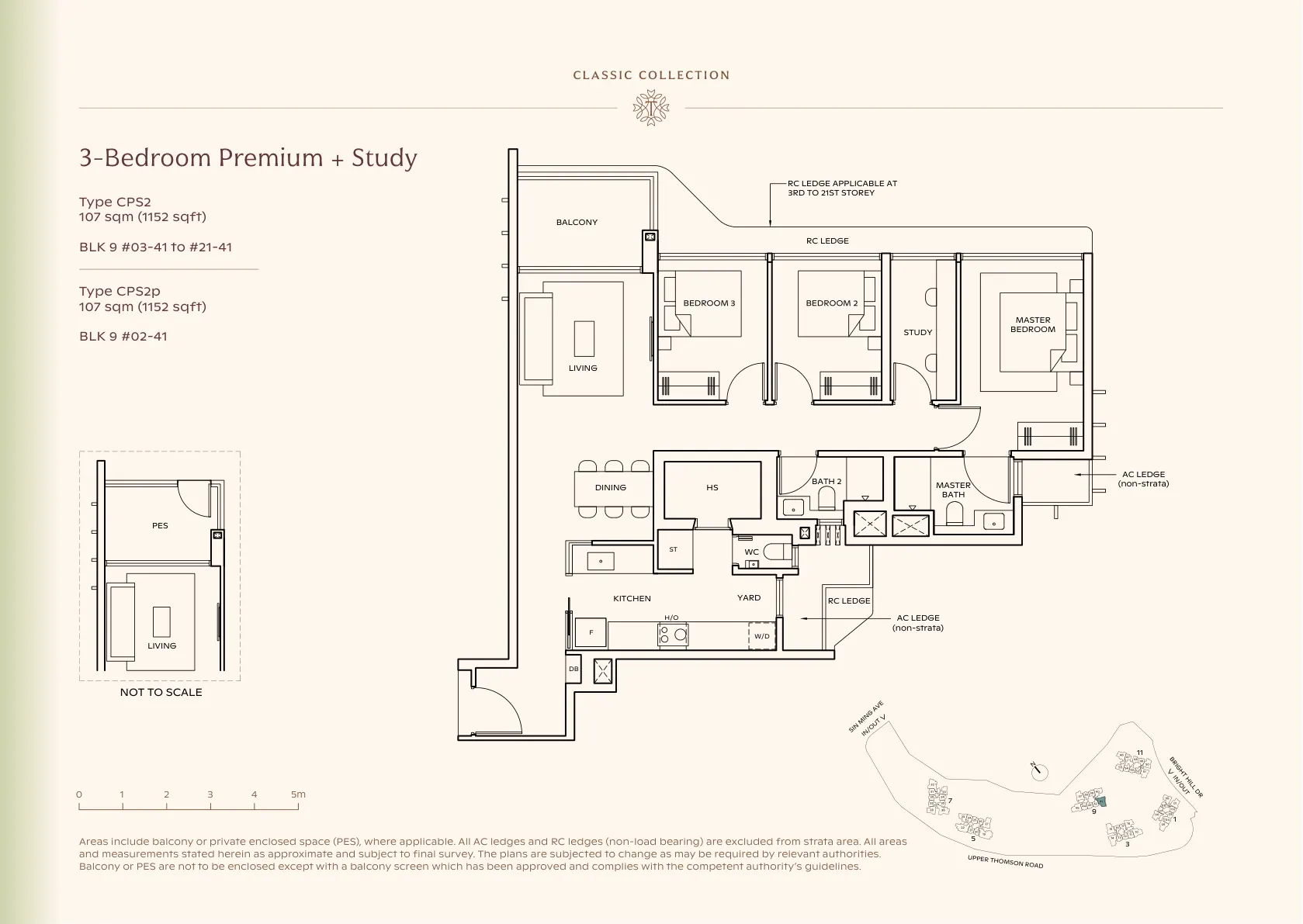 3BR Premium+Study — Type CPS2 floor plan