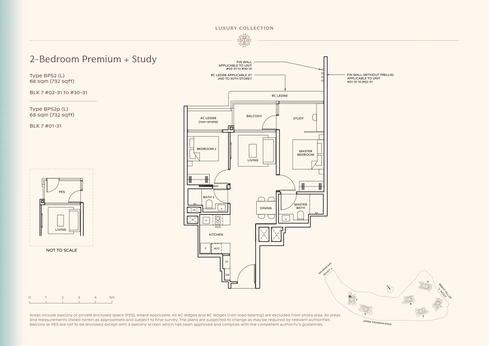 2BR Premium+Study — Type BPS2 (L) floor plan