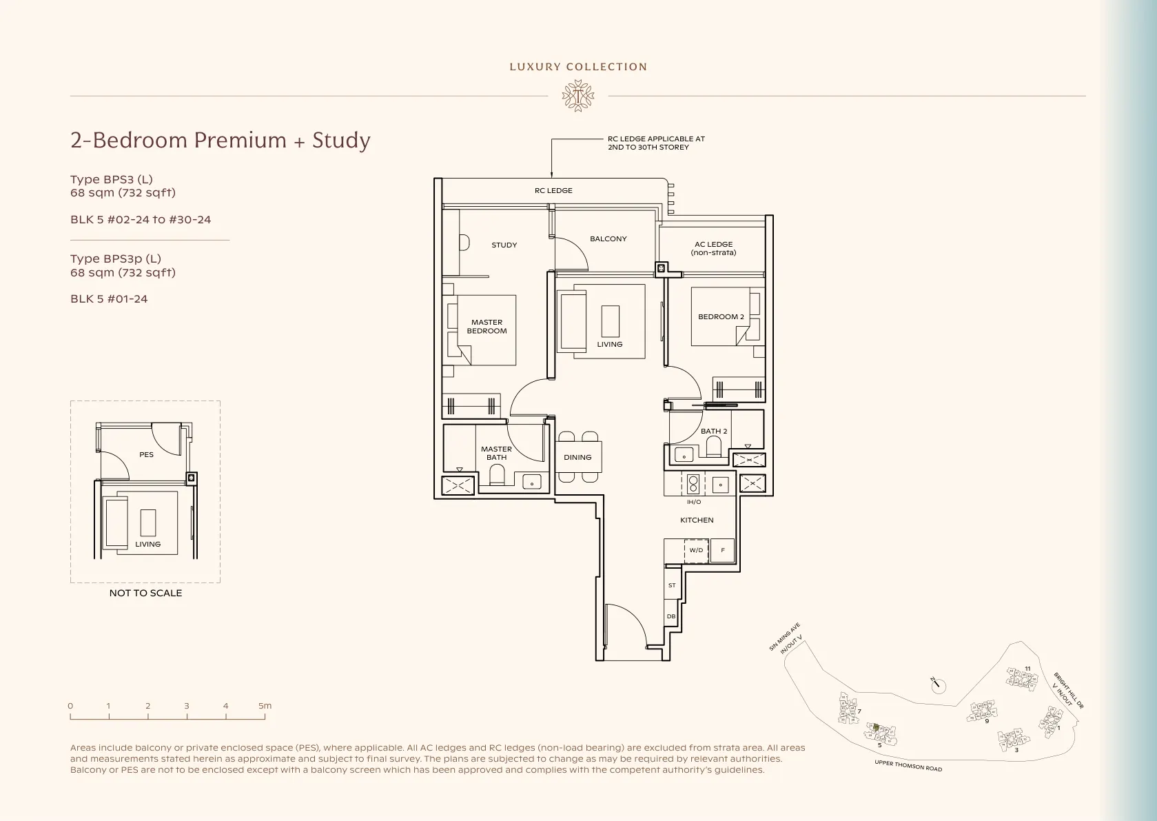 2BR Premium+Study — Type BPS3 (L) floor plan