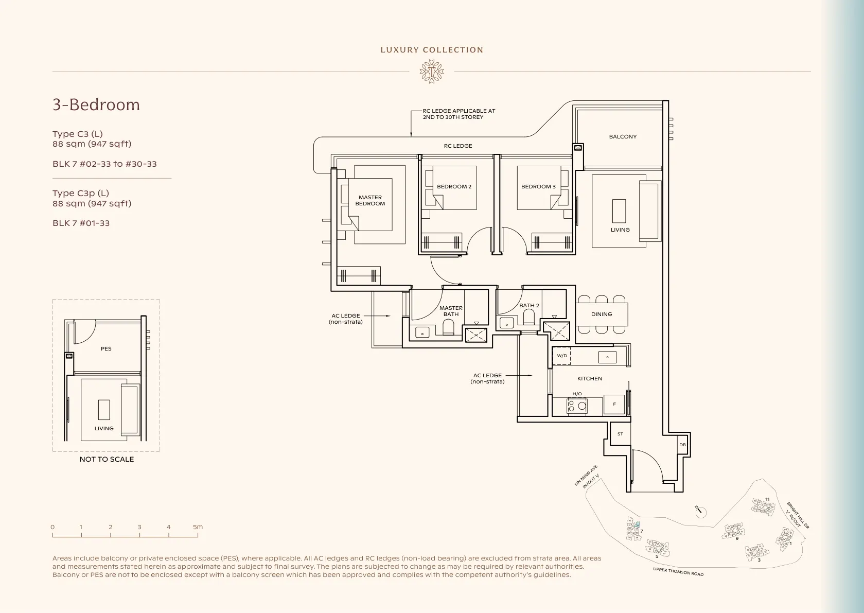 3-Bedroom — Type C3 (L) floor plan