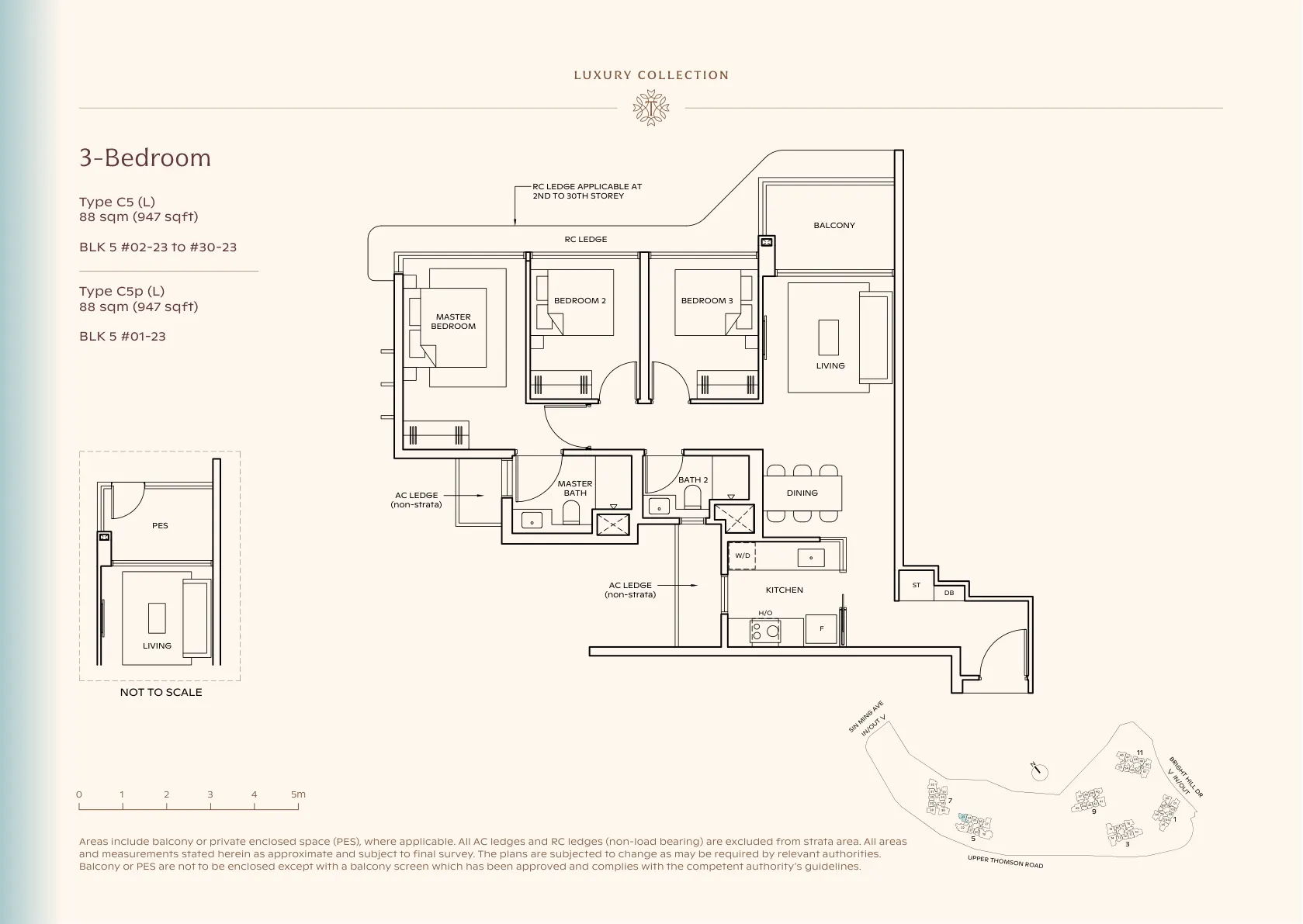 3-Bedroom — Type C5 (L) floor plan