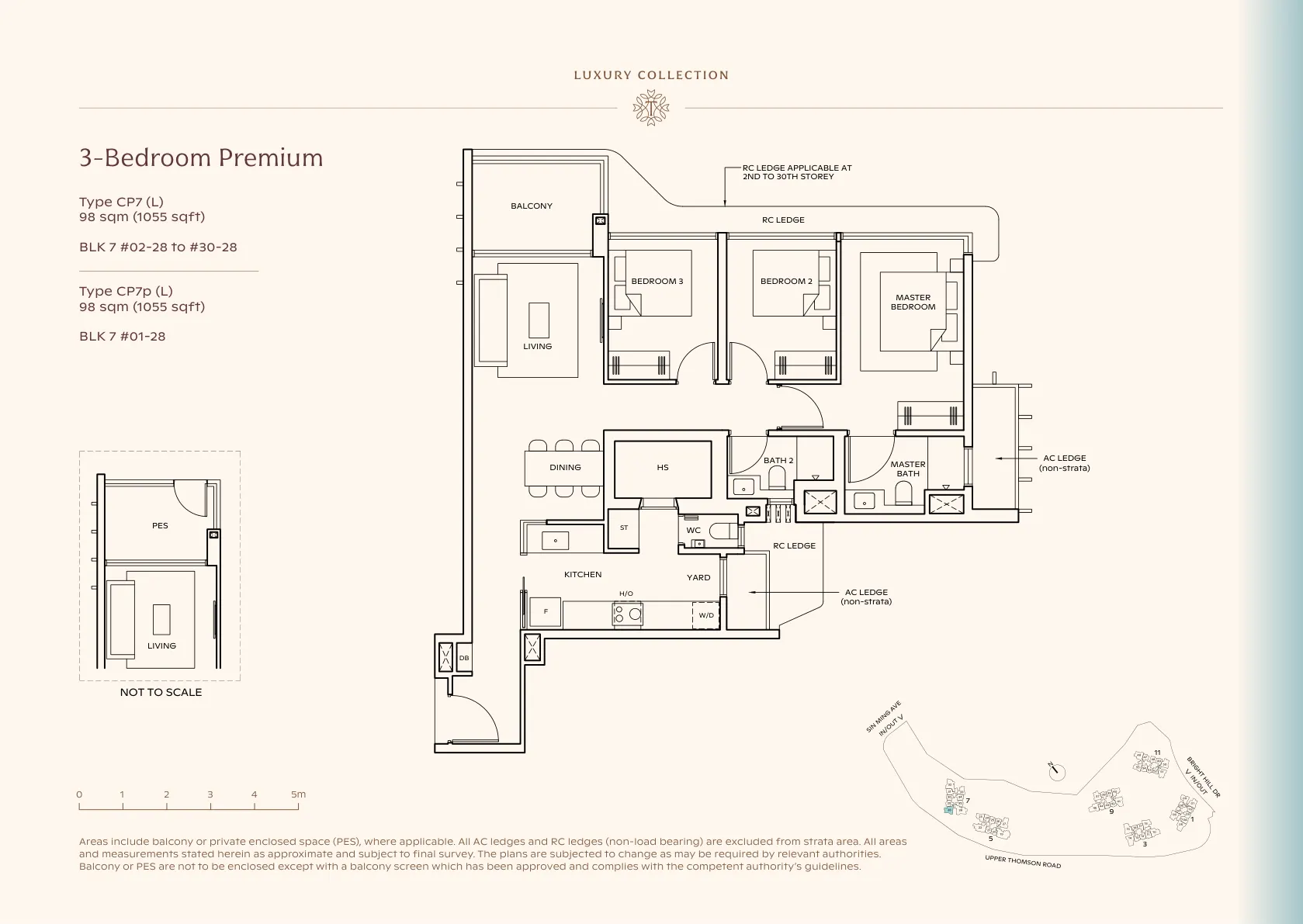 3BR Premium — Type CP7 (L) floor plan