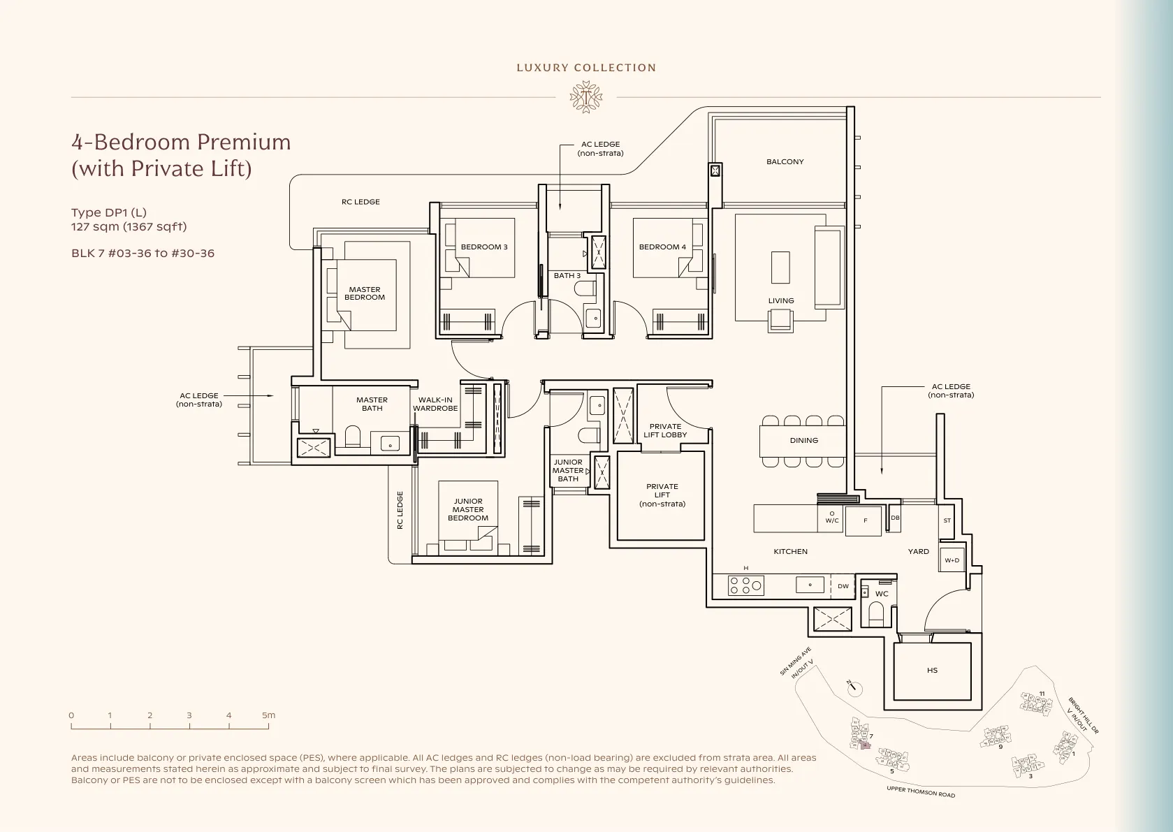 4BR Premium (Private Lift) — Type DP1 (L) floor plan