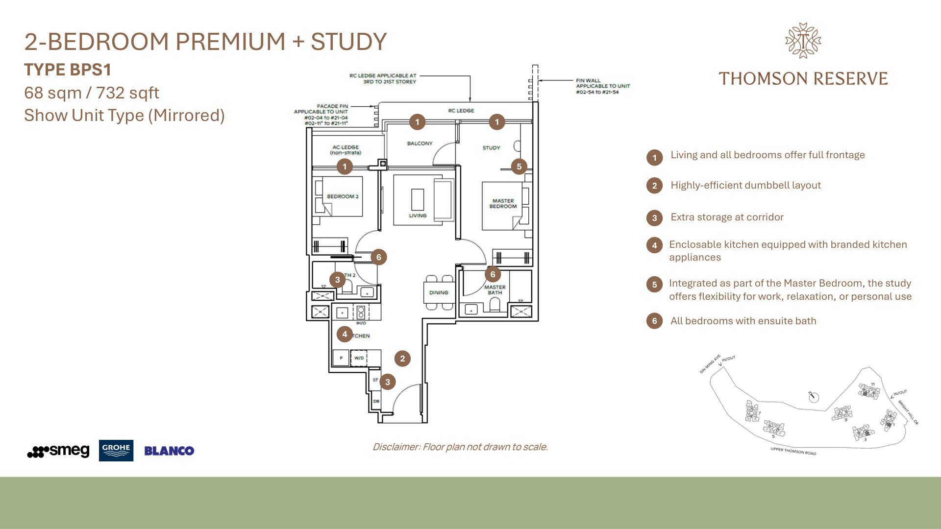 2BR+Study Show Unit BPS1